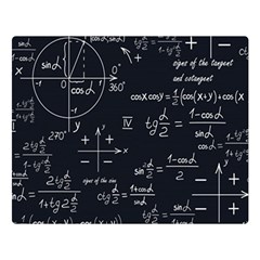 Mathematical Seamless Pattern With Geometric Shapes Formulas Premium Plush Fleece Blanket (large) by Hannah976