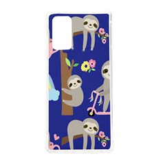 Hand Drawn Cute Sloth Pattern Background Samsung Galaxy Note 20 Tpu Uv Case by Hannah976