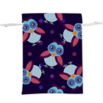 Owl Pattern Background Lightweight Drawstring Pouch (XL) Back