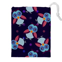 Owl Pattern Background Drawstring Pouch (4xl) by Hannah976