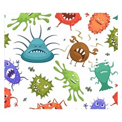 Dangerous Streptococcus Lactobacillus Staphylococcus Others Microbes Cartoon Style Vector Seamless P Two Sides Premium Plush Fleece Blanket (small) by Ravend