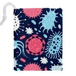Seamless Pattern Microbes Virus Vector Illustration Drawstring Pouch (4XL) Back