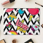 Vector Romantic Love Seamless Pattern Cosmetic Bag (XL) Back