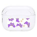 Purple Owl Pattern Background Hard PC AirPods Pro Case Front