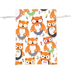 Cute Colorful Owl Cartoon Seamless Pattern Lightweight Drawstring Pouch (xl) by Apen