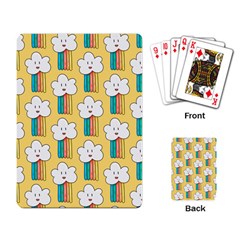 Smile Cloud Rainbow Pattern Yellow Playing Cards Single Design (rectangle) by Apen