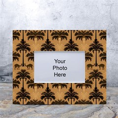 Peacock Feathers White Tabletop Photo Frame 4 x6  by Jatiart