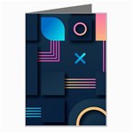 Gradient Geometric Shapes Dark Background Greeting Card Left