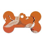Japanese Crane Painting Of Birds Dog Tag Bone (Two Sides) Back