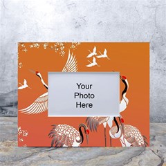 Japanese Crane Painting Of Birds White Tabletop Photo Frame 4 x6  by Cendanart
