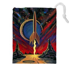 Rocket Painting Drawstring Pouch (4xl) by Cendanart