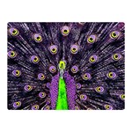 Peacock Bird Color Two Sides Premium Plush Fleece Blanket (Mini) 35 x27  Blanket Back