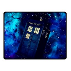 Tardis Doctor Who Space Galaxy Two Sides Fleece Blanket (small) by Cendanart