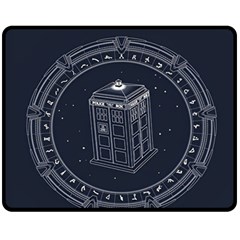 Doctor Who Bbc Tardis Two Sides Fleece Blanket (medium) by Cendanart