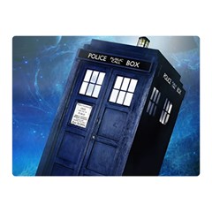 Tardis Doctor Who Space Blue Two Sides Premium Plush Fleece Blanket (mini) by Cendanart