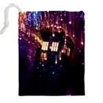 Tardis Regeneration Art Doctor Who Paint Purple Sci Fi Space Star Time Machine Drawstring Pouch (4XL) Back