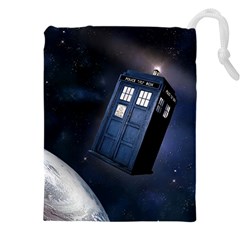 Tardis Doctor Who Planet Drawstring Pouch (4xl) by Cendanart