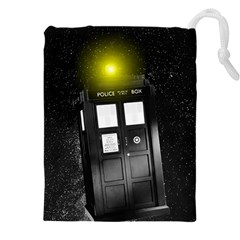 Doctor Who Space Tardis Drawstring Pouch (4xl) by Cendanart