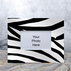 White Tiger Skin White Tabletop Photo Frame 4 x6  by Ket1n9