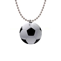 Soccer Ball 1  Button Necklace by Ket1n9