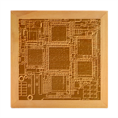 Cad Technology Circuit Board Layout Pattern Wood Photo Frame Cube by Ket1n9