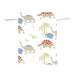 Dinosaur Art Pattern Lightweight Drawstring Pouch (M) Back