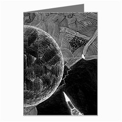 Space Universe Earth Rocket Greeting Card by Ket1n9