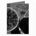 Space Universe Earth Rocket Greeting Card Left