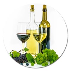 White Wine Red Wine The Bottle Magnet 5  (round) by Ket1n9
