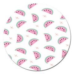 Fresh Watermelon Slices Texture Magnet 5  (round) by Ket1n9