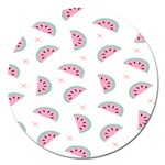 Fresh Watermelon Slices Texture Magnet 5  (Round) Front