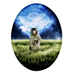 Astronaut Oval Glass Fridge Magnet (4 Pack) by Ket1n9