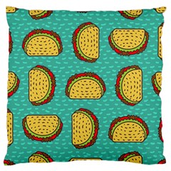 Taco Drawing Background Mexican Fast Food Pattern Large Cushion Case (one Side) by Ket1n9