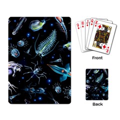 Colorful Abstract Pattern Consisting Glowing Lights Luminescent Images Marine Plankton Dark Backgrou Playing Cards Single Design (rectangle) by Ket1n9