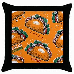 Seamless Pattern With Taco Throw Pillow Case (black) by Ket1n9