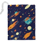 Space Galaxy Planet Universe Stars Night Fantasy Drawstring Pouch (4XL) Back