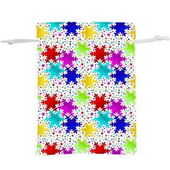 Snowflake Pattern Repeated Lightweight Drawstring Pouch (xl) by Hannah976