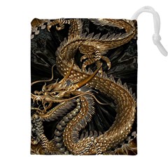 Fantasy Dragon Pentagram Drawstring Pouch (4xl) by Maspions