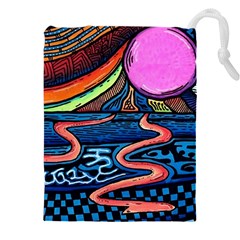 Grateful Dead Wallpaper Drawstring Pouch (4xl) by Cendanart