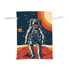 Vintage Retro Space Posters Astronaut Lightweight Drawstring Pouch (m) by Sarkoni