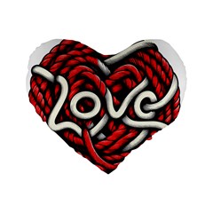 Love Rope Cartoon Standard 16  Premium Heart Shape Cushions by Bedest