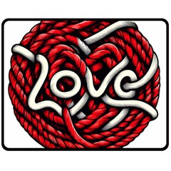 Love Rope Cartoon Two Sides Fleece Blanket (medium) by Bedest