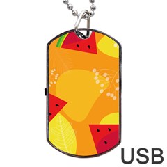 Watermelon Flower Dog Tag Usb Flash (one Side) by Bedest