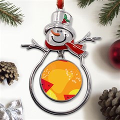 Watermelon Flower Metal Snowman Ornament by Bedest