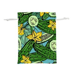 Seamless Pattern With Cucumber Slice Flower Colorful Hand Drawn Background With Vegetables Wallpaper Lightweight Drawstring Pouch (s) by Ket1n9