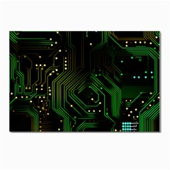 Circuits Circuit Board Green Technology Postcards 5  X 7  (pkg Of 10) by Ndabl3x