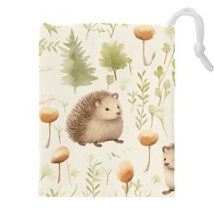 Hedgehog Mushroom Drawstring Pouch (4xl) by Ndabl3x
