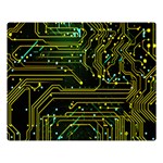 Circuits Circuit Board Yelow Two Sides Premium Plush Fleece Blanket (Large) Blanket Back