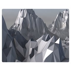 Gray Mountain Illustration Grey Mountain Digital Two Sides Premium Plush Fleece Blanket (medium) by Cendanart