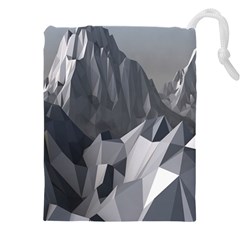 Gray Mountain Illustration Grey Mountain Digital Drawstring Pouch (4xl) by Cendanart